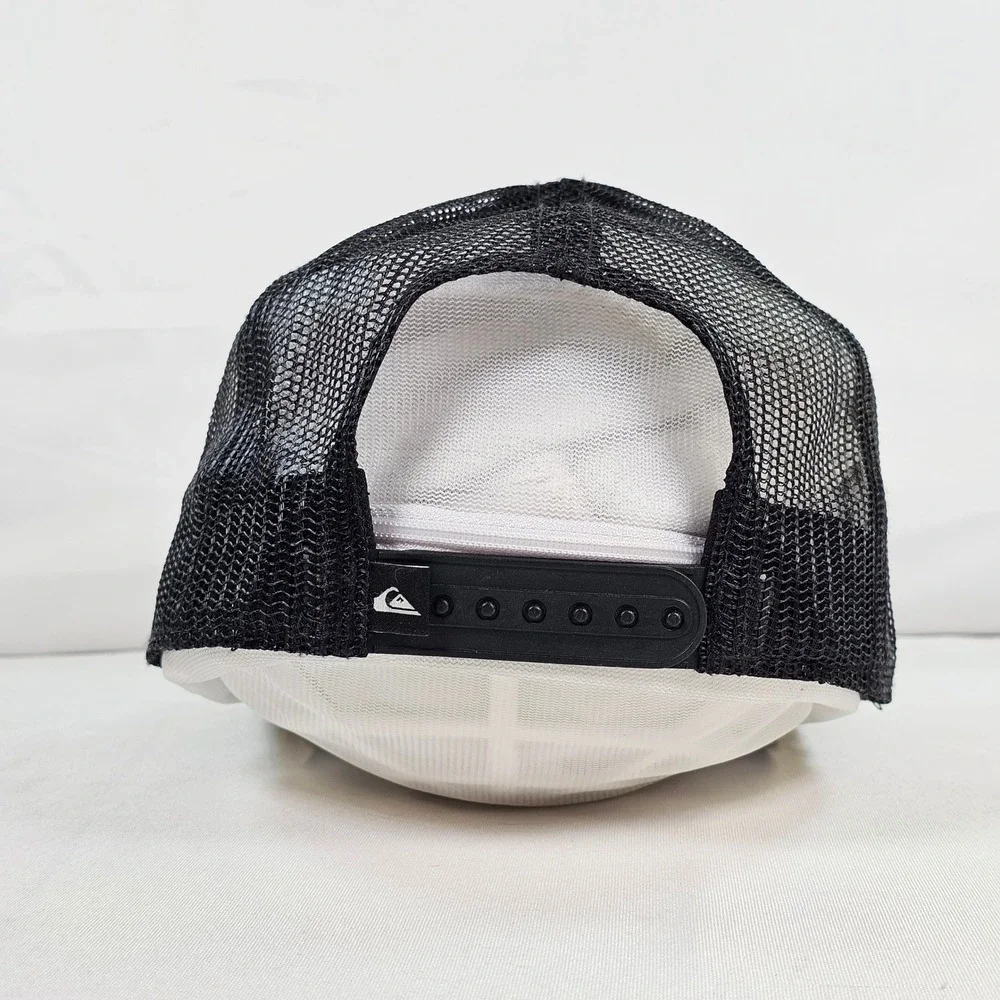 Quiksilver Mens Camo Trucker Hat Mesh Snapback Cap Black Green 55cm